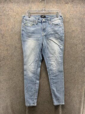 True Religion Jennie Big T Jeans Womens 31 Blue Light Wash Mid Rise Super Skinny